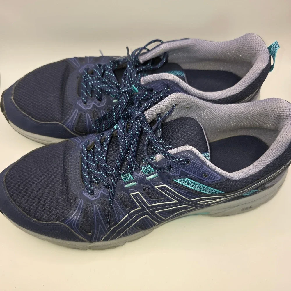 ASICS Gel Venture 7 Womens 11 Wide Navy Blue Trail Running Shoes 1012A477